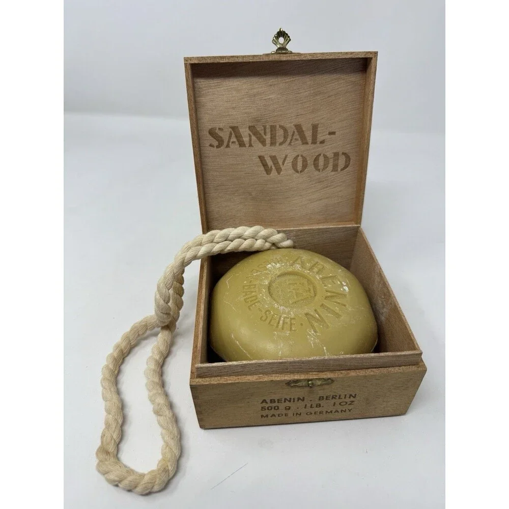 Vintage Abenin Berlin Sandlewood Soap On Rope Made in Berlin Germany Large 1lb